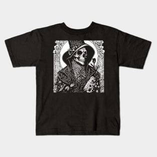 Doctor Plague in floral motifs Kids T-Shirt